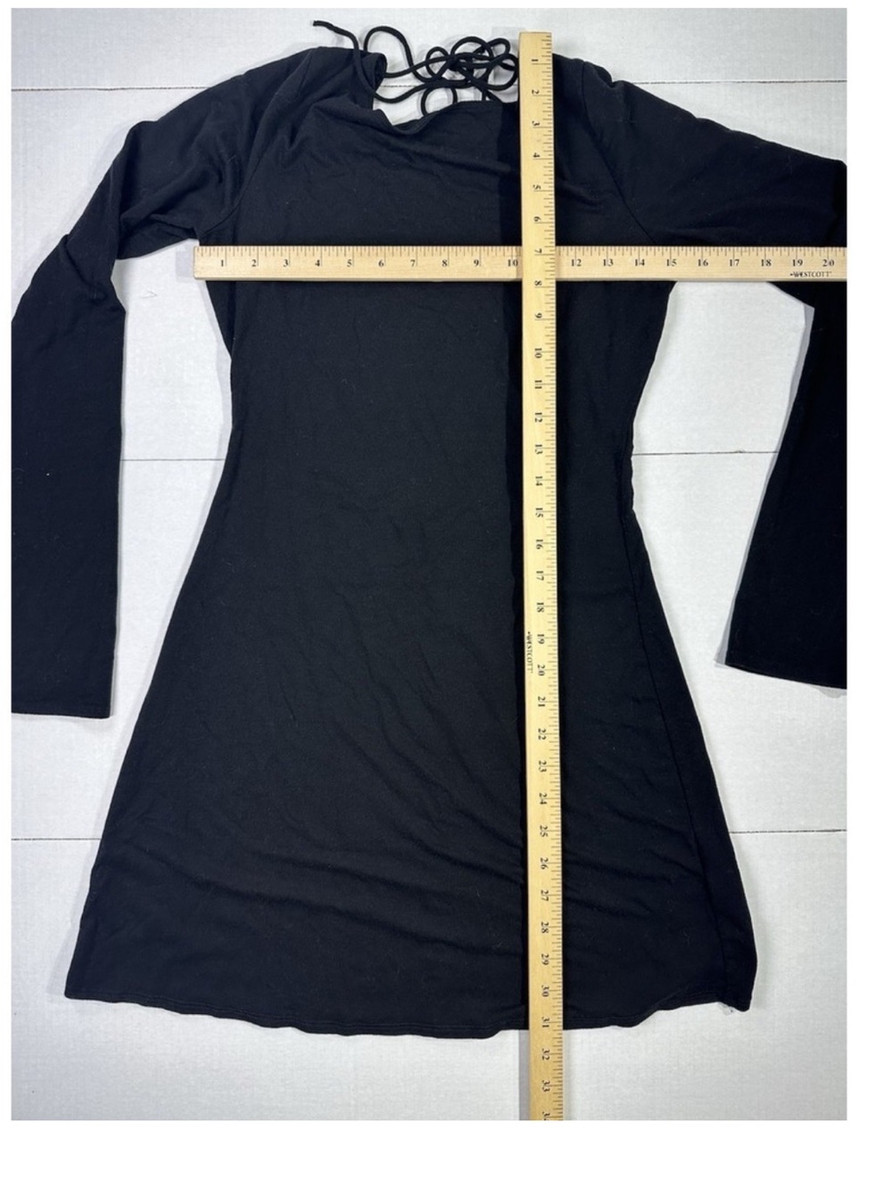 Black Long Sleeve Tie-Back Women’s Dress
